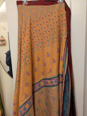 Darn Good Yarn Sari Skirt - Womens Size Goddess (Size 14-32) Maxi